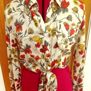 NastyGal Tie Front Long Sleeve NWT